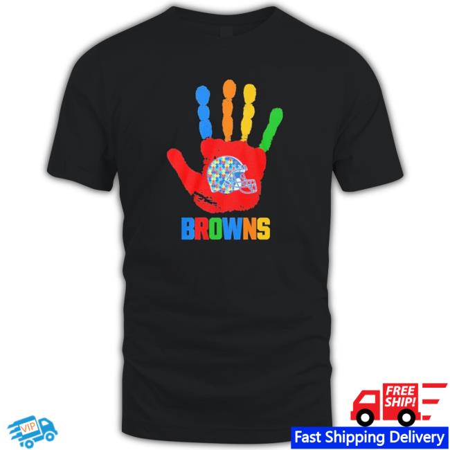 Cleveland Browns Hand Autism 2023 T-Shirt