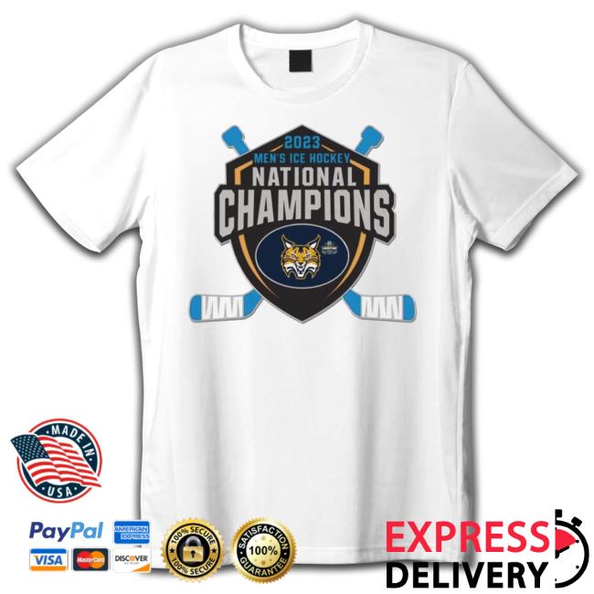 Quinnipiac Bobcats 2023 Ncaa Men’S Ice Hockey National Champions Logo Shirt