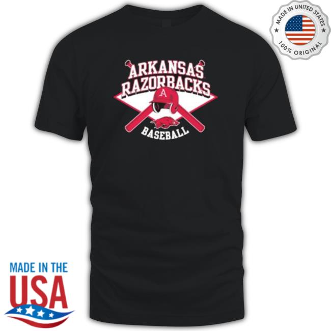 Razorback Baseball Crossed Bat And Helmet Shirt