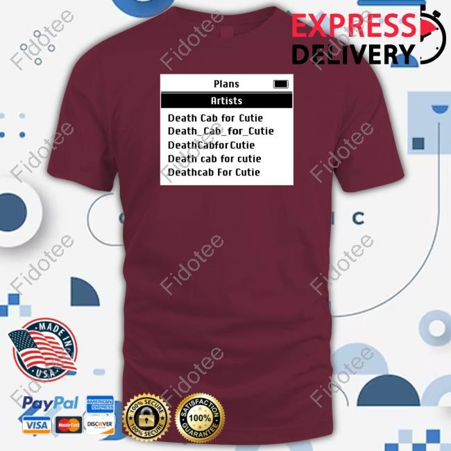 Plans Artists Death Cab For Cutie Screen T Shirt Plans Artists Death Cab For Cutie Screen T Shirt